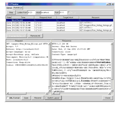 TCPMonitor f[^y[W̃XN[Lv`Ă܂B