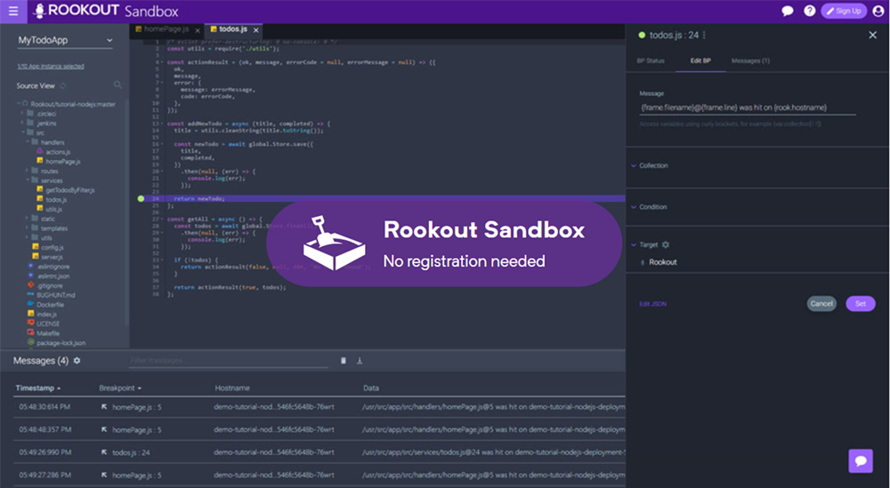 Rookout Sandbox