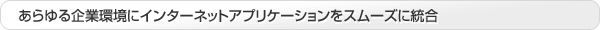 あらゆる企業環境にインターネットアプリケーションをスムーズに統合