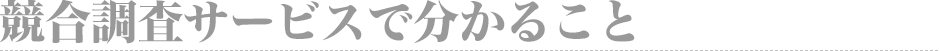 競合調査サービスで分かること