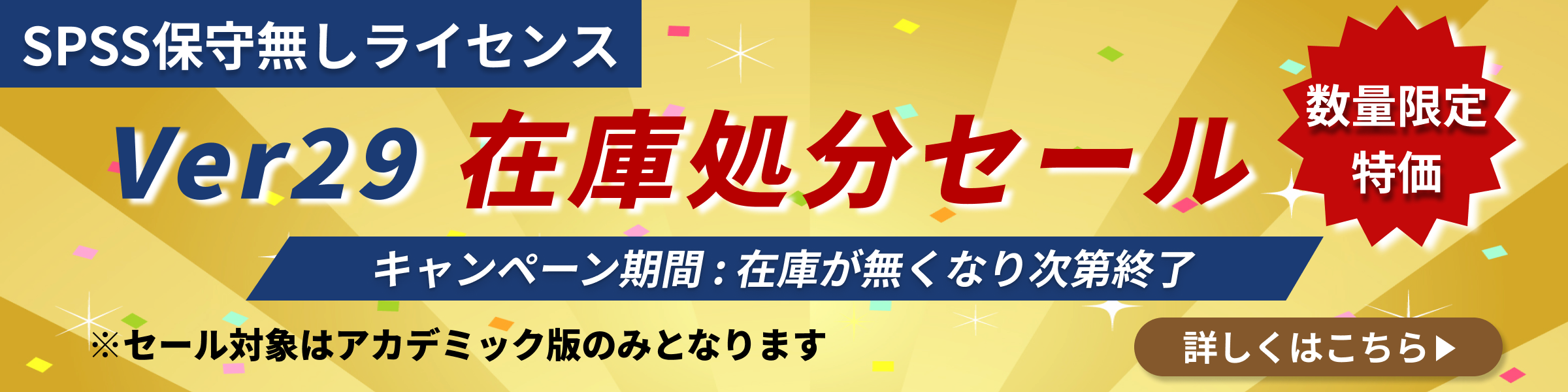 ver29在庫処分セール 期間：2024年11月7日から、在庫が無くなり次第終了