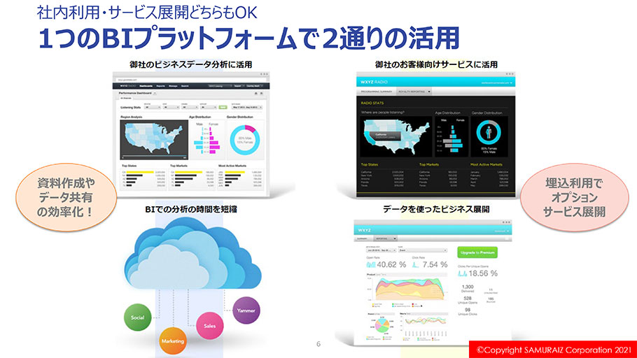 1つのBIプラットフォームで2通りの活用