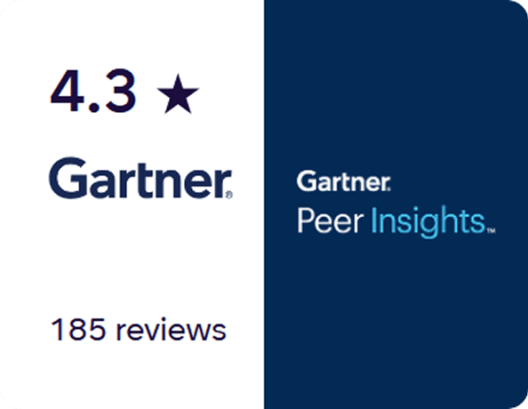 Gartner Peer Insights 4.3星評価と185レビュー