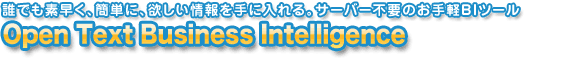 誰でも素早く、簡単に、欲しい情報を手に入れる。サーバー不要のお手軽BIツール Open Text Business Intelligence